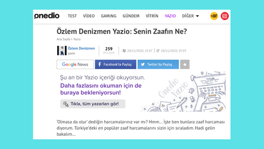 Özlem Denizmen Onedio Yazio'da Türkiye'nin Zaaf Harcamalarını Sıraladı