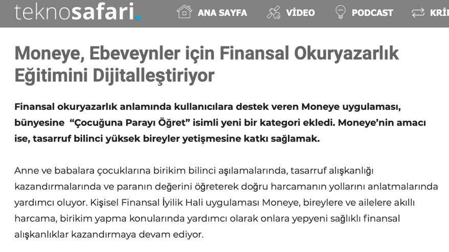 Teknosafari: Monay, Ebeveynler için Finansal Okuryazarlık Eğitimini Dijitalleştiriyor